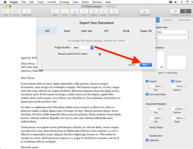 如何保存页面文件在 Mac 上转为 PDF
