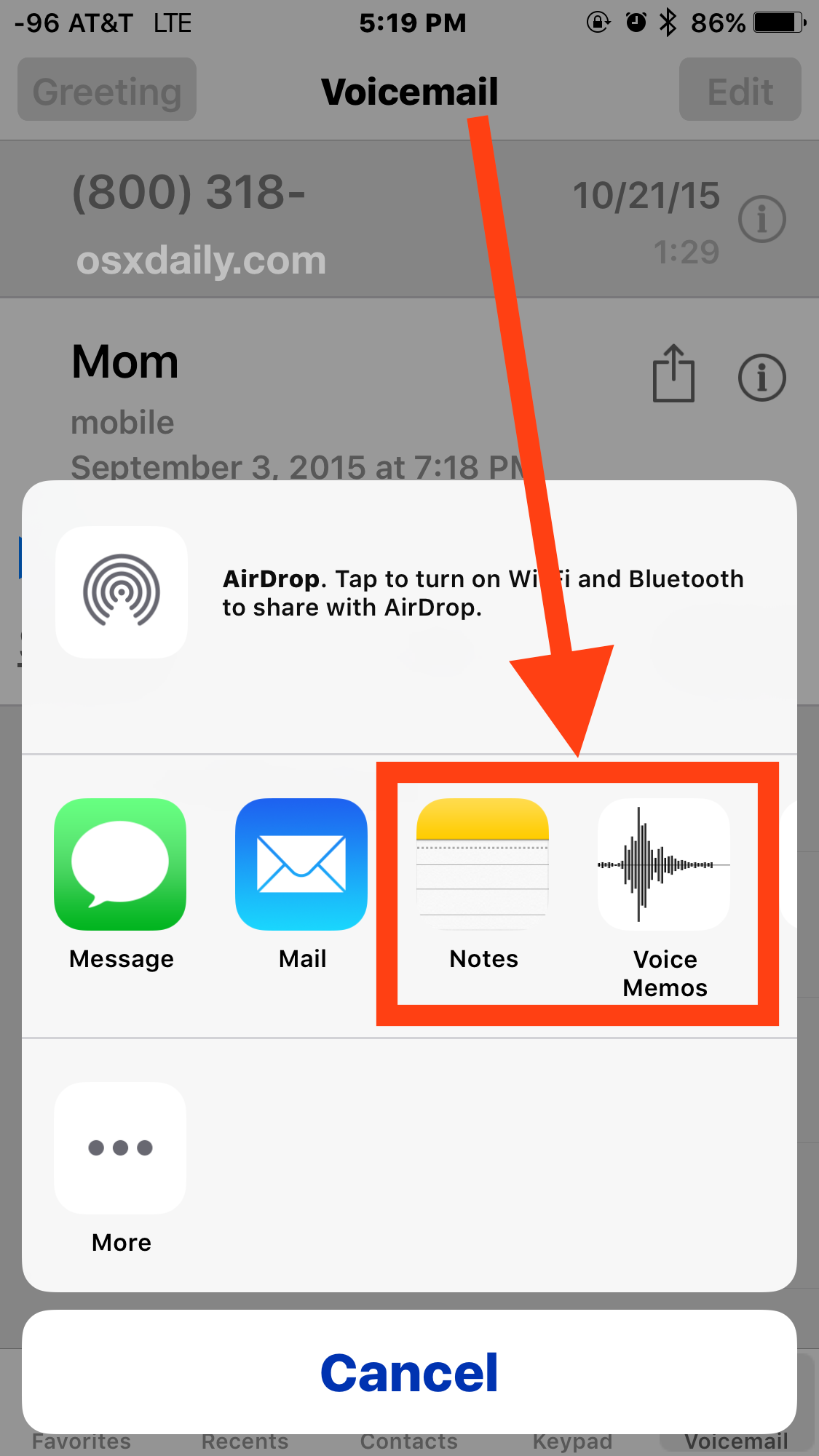 将 iPhone 语音邮件保存到 iPhone