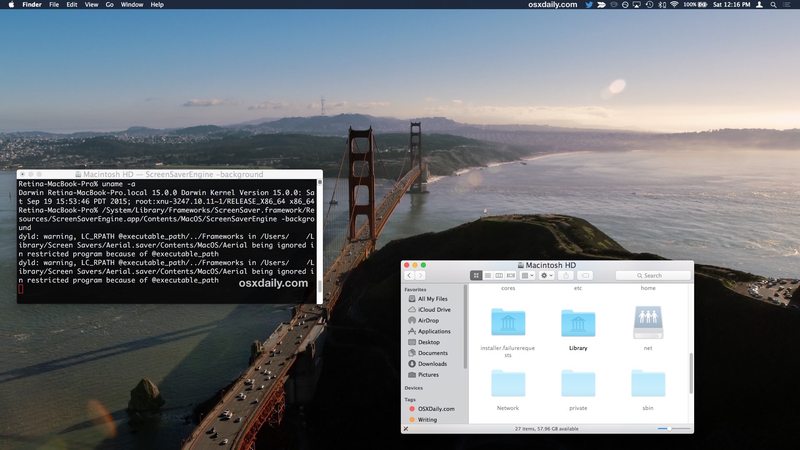 在 Mac OS X 中将屏幕保护程序设置为桌面墙纸