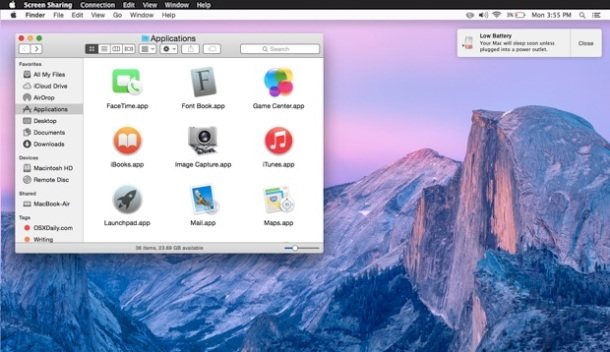 Mac OS X 中的屏幕共享