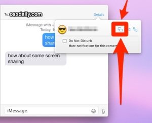 开始或请求屏幕在 OS X 消息应用程序中共享
