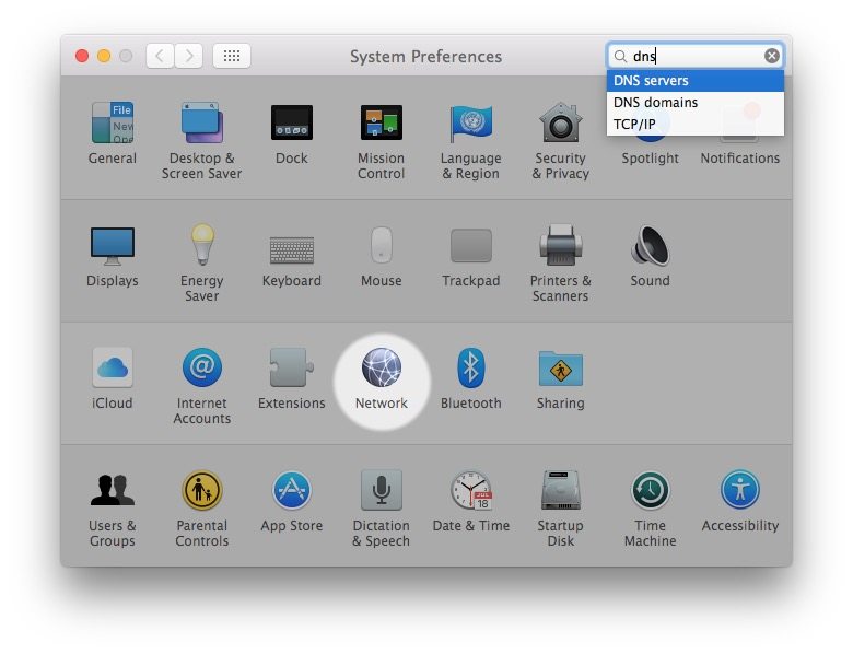 搜索系统偏好设置在 Mac OS X 中更改