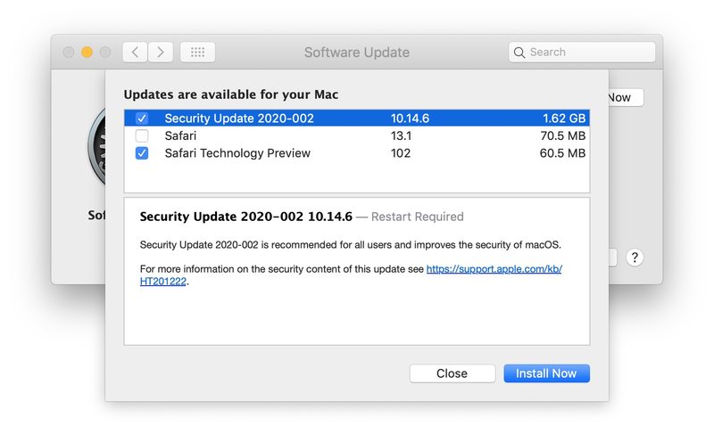 macOS 安全更新