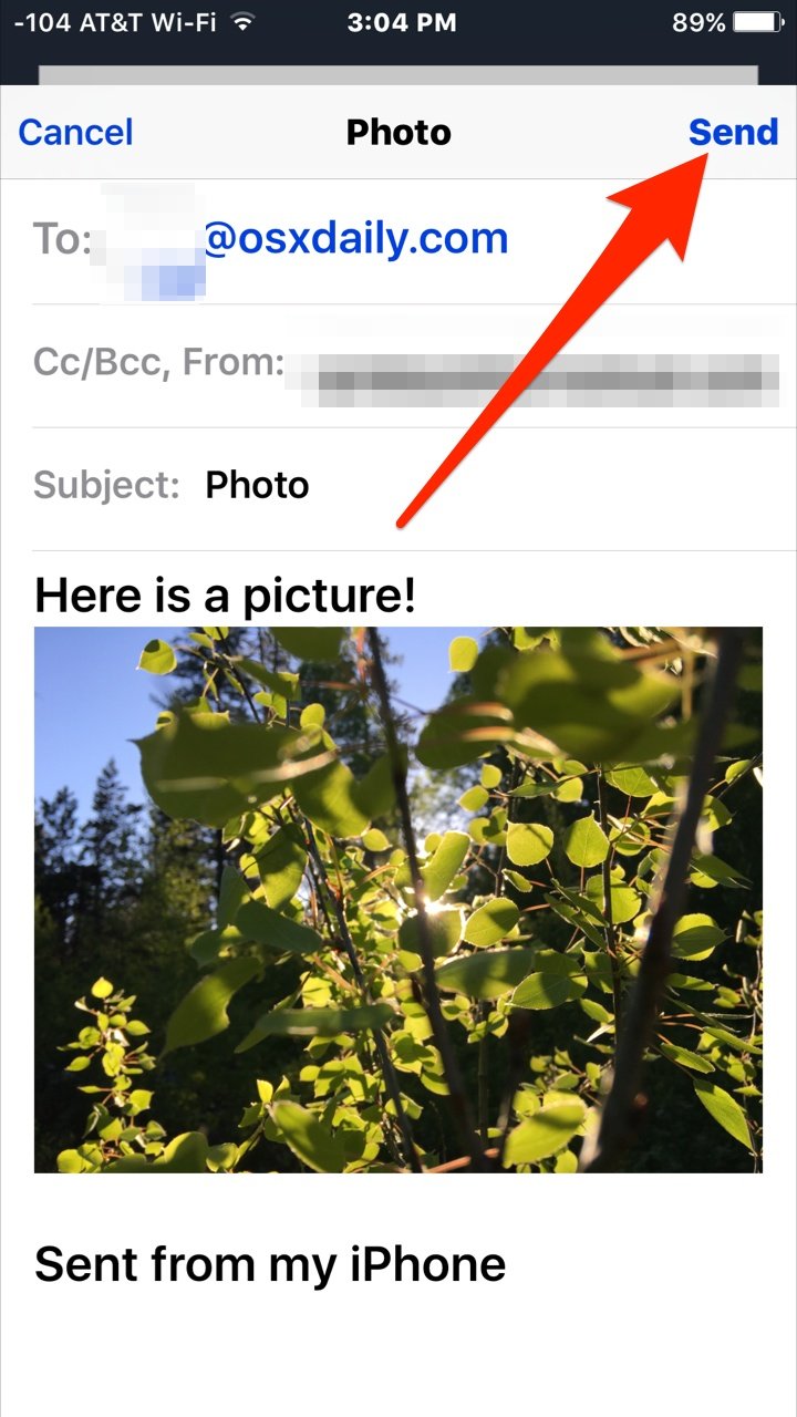 邮件中发送带有图片附件的邮件适用于 iOS