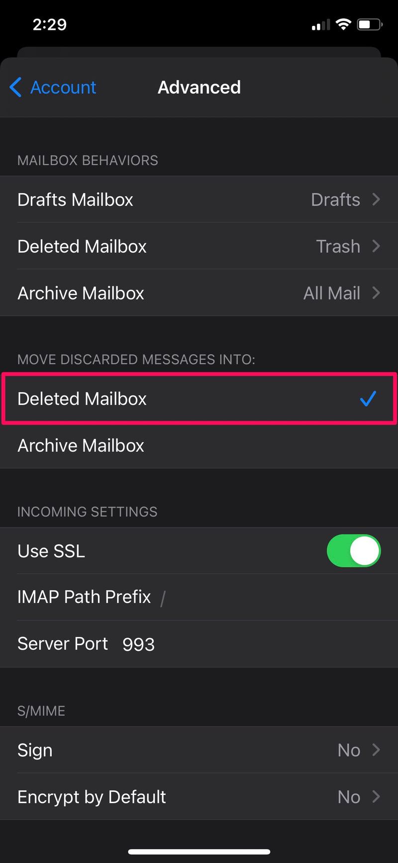 如何将 Gmail 设置为删除而不是删除在 iPhone 和 iPad 上的邮件应用程序中存档