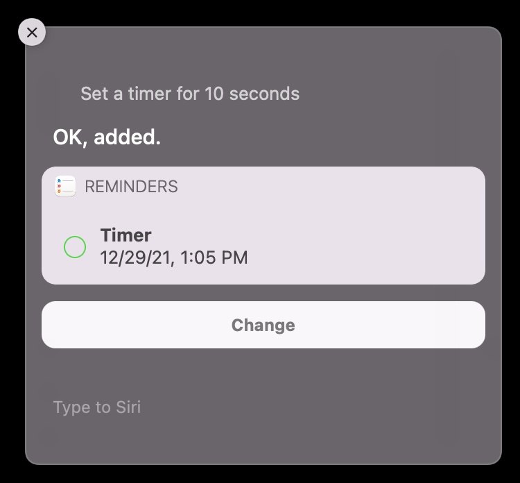 在 Mac 上使用 Siri 设置计时器