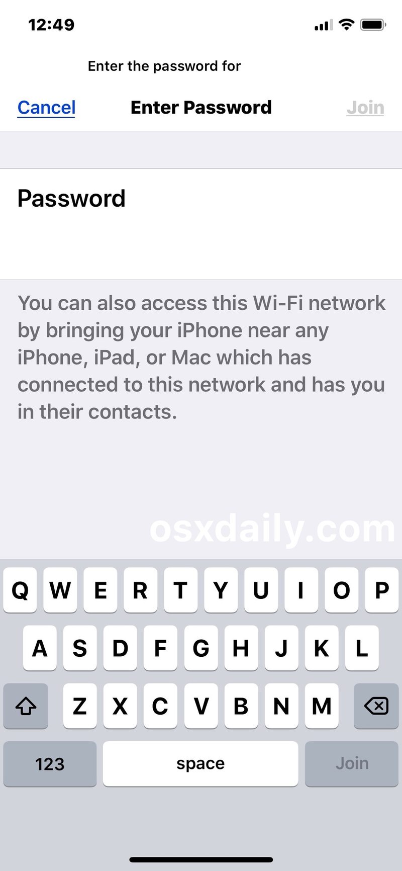 从 iOS 共享 Wi-Fi 密码