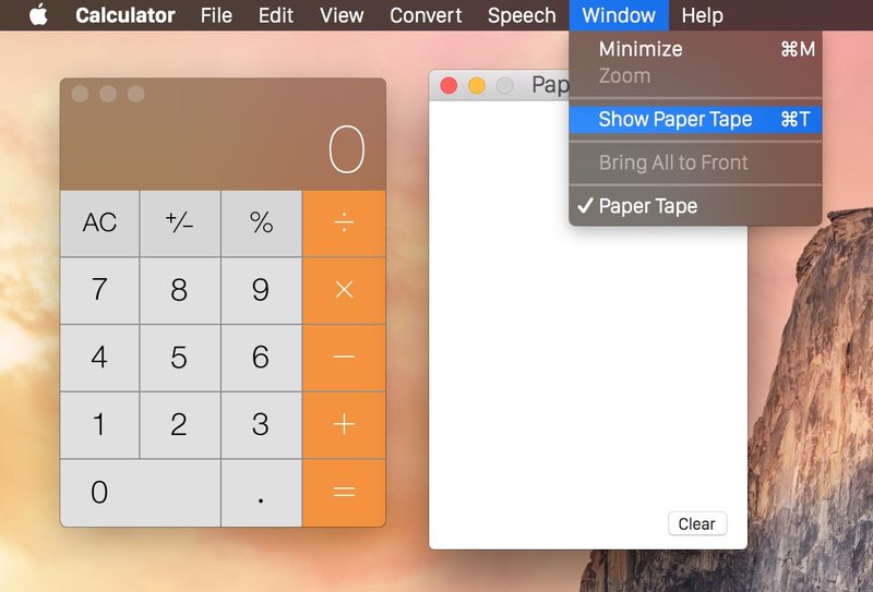 在 Mac OS X 中启用纸带计算器