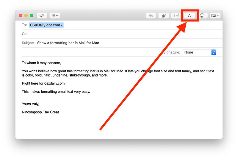 如何显示和使用 Mail for Mac 中的字体格式设置选项