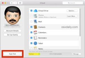 注销Mac OS X 中的 Apple ID 以更改它