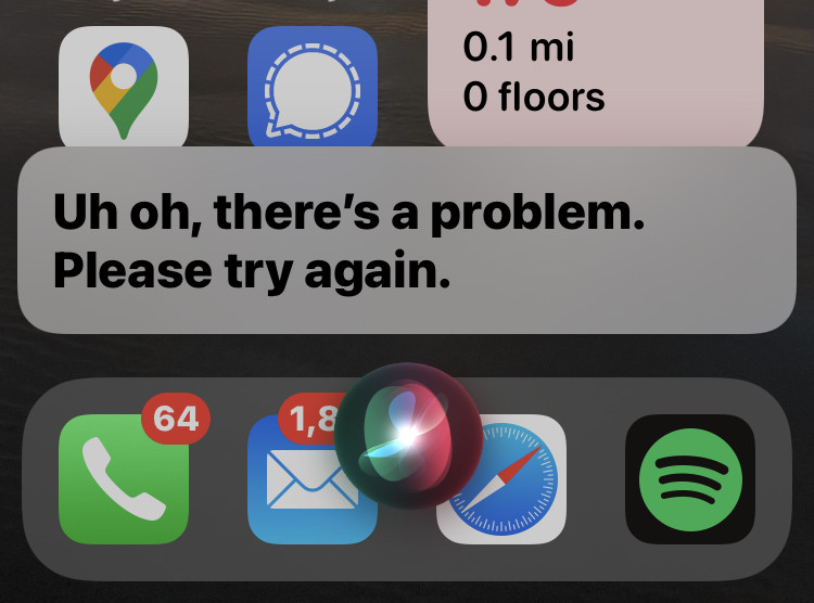 Siri 呃哦有问题错误失败