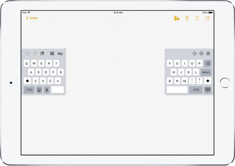 Split Keyboard on iPad