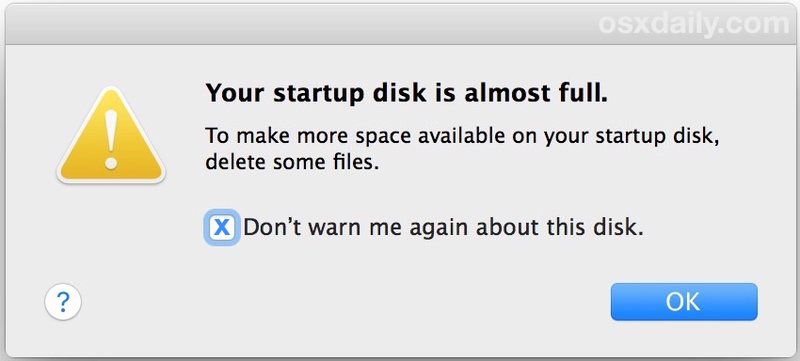Mac Startup disk is almost full 错误信息, 这是修复方法