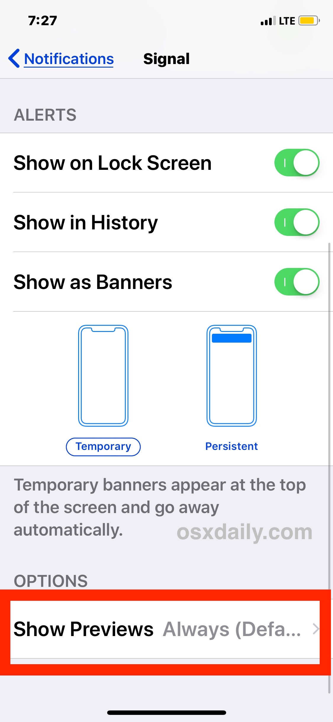如何停止 Signal 在 iOS 锁定屏幕上显示消息预览