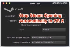 停止 Steam 自动打开在 Mac OS X 中