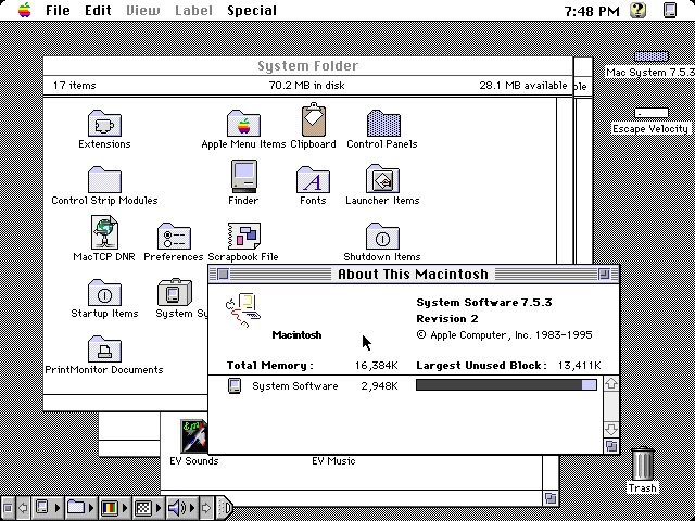 Macintosh System 7.5.3 截图