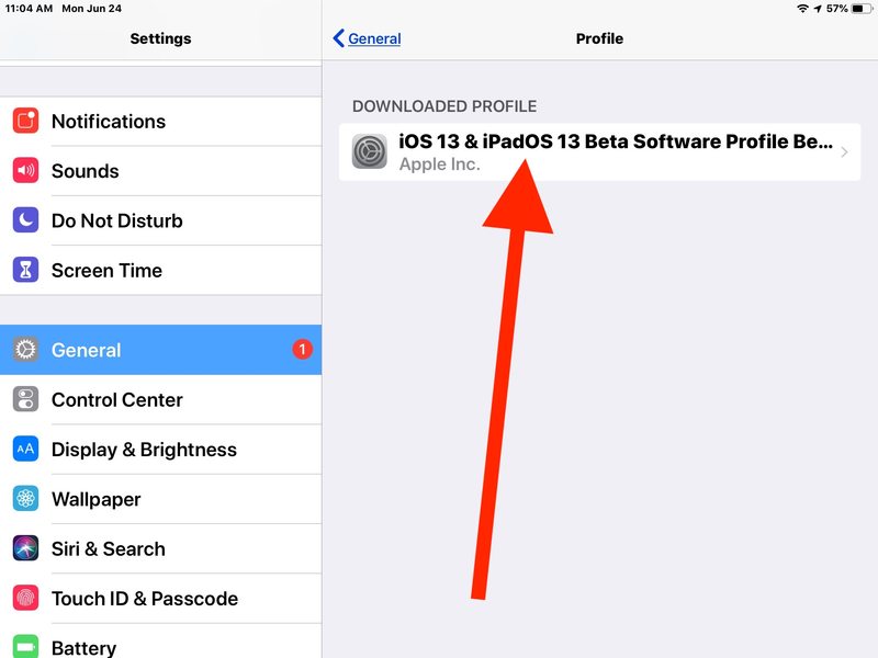 点击下载的 iPadOS 13 beta 配置文件