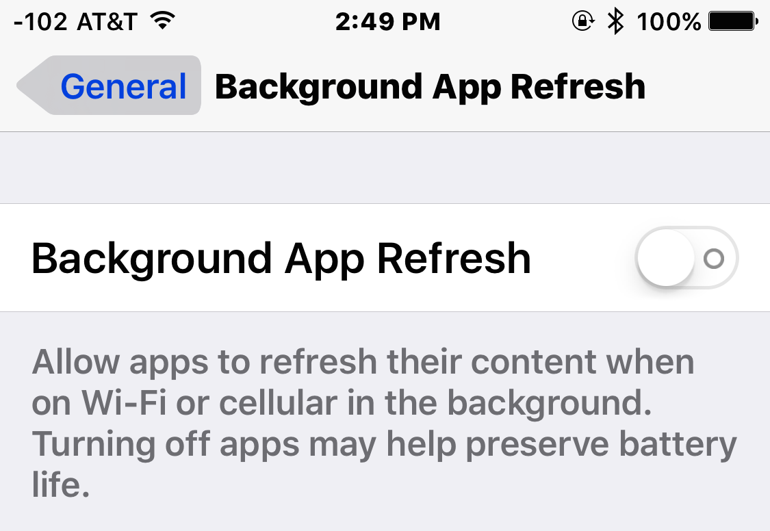 关闭后台应用刷新以加速 iOS 9