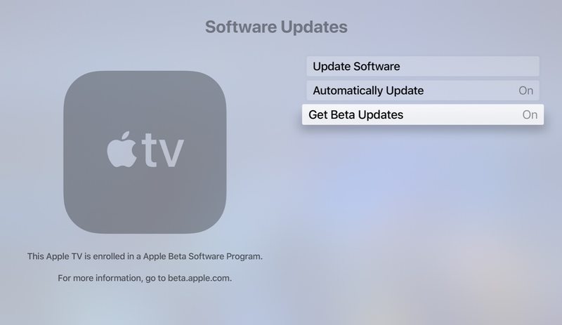 如何打开 Apple TV测试版软件更新