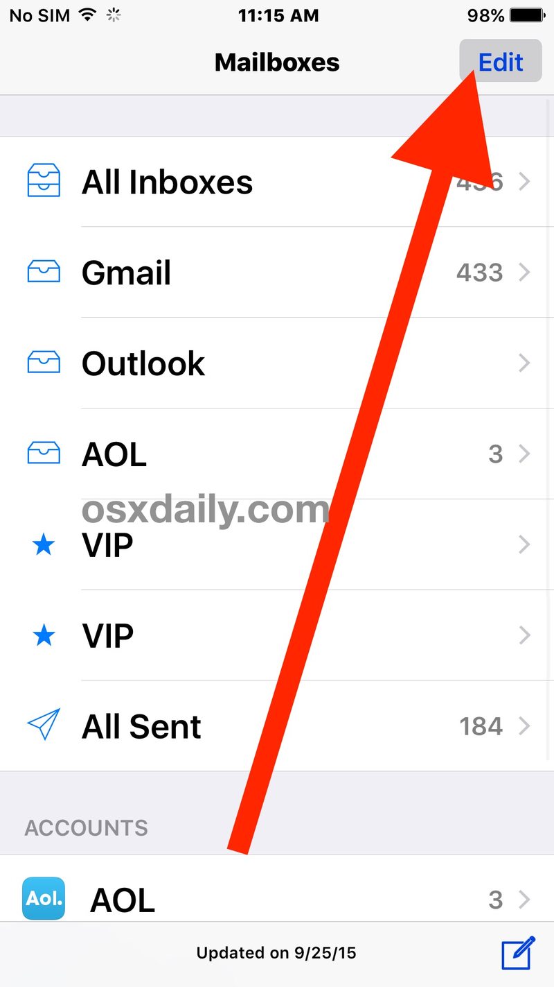 仅在 Mail for iOS 中查看未读邮件
