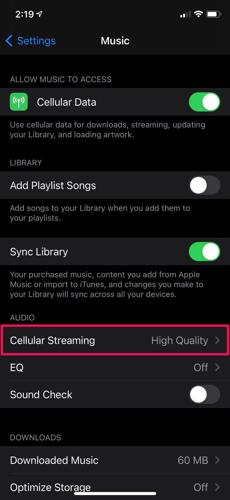 如何在 iPhone 上为 Apple Music 使用低数据模式