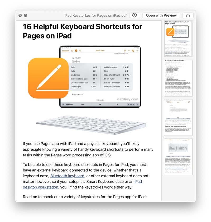 保存为 PDF 文件的示例网页来自Mac 上的 Safari