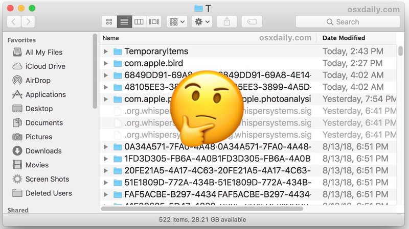 TEMP 文件夹在 Mac 上的位置