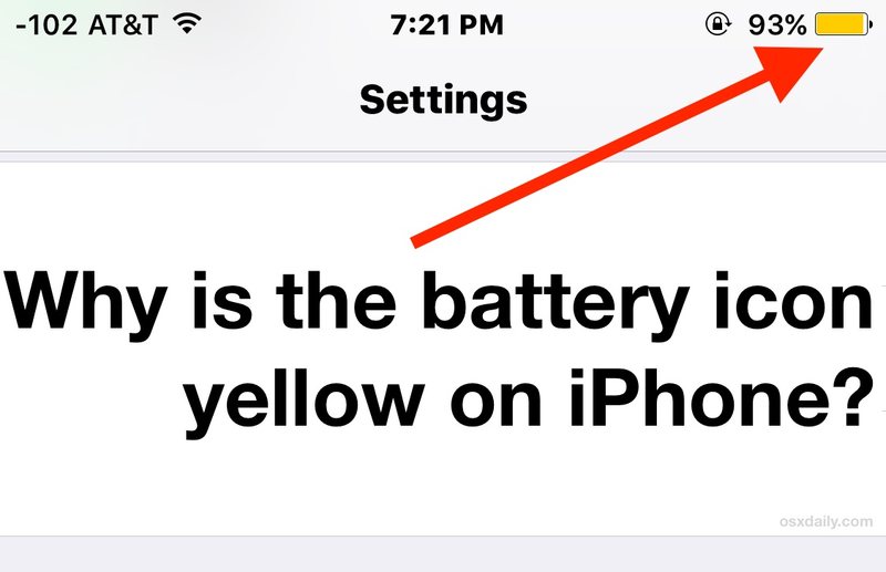 为什么iPhone电池图标是黄色的，这是什么手段，以及如何解决它“/>  </p>
<p>您有没有想过为什么 iPhone 上的电池图标有时是黄色的？不要再奇怪了，因为黄色电池图标表示 iPhone 处于低电量模式。我们将对此进行一些解释，它是如何工作的，以及如果您想要重新使用绿色电池，如何修复它。</p>
<h4>iPhone 上黄色电池图标的含义</h4>
<p>首先，了解<a href=