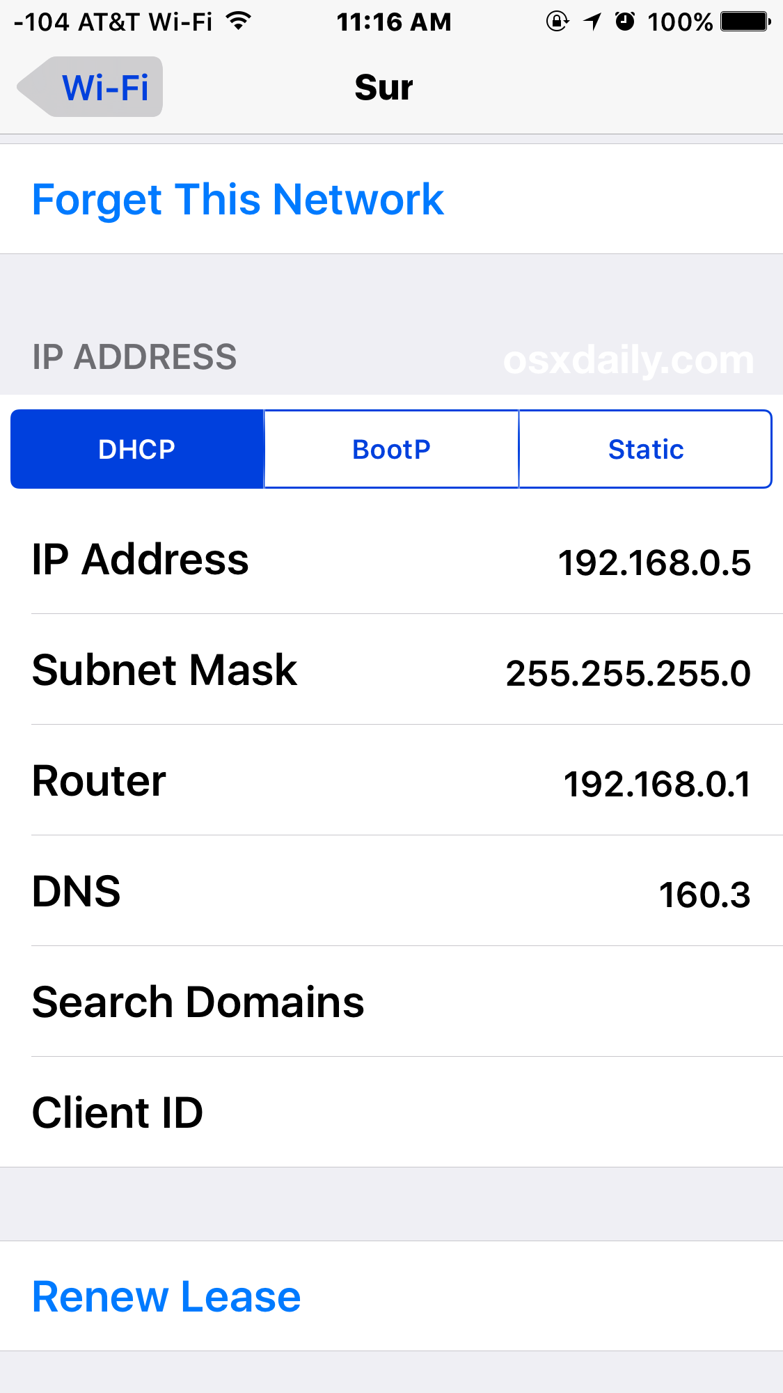 在 iPhone 或 iPad 上查找 Wi-FI IP 地址