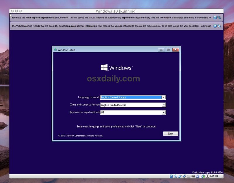 Windows 10 安装程序开始