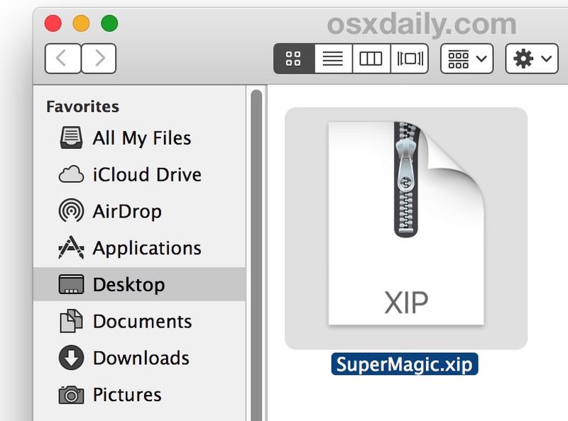 在 Mac 上打开 xip 文件