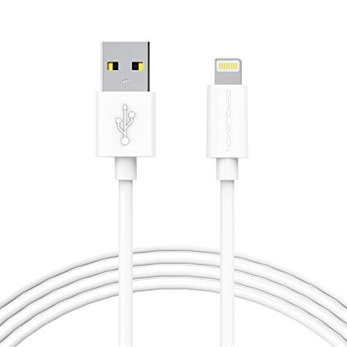iPhone 充电器 [Apple MFi 认证]，ZeroLemon USB 转闪电电缆 10 英尺/ 3 米适用于 iPhone Xs/Xs Max/XR / X / 8 Plus 及更多 – PVC 白色