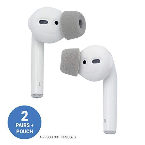 Comply 的 SoftCONNECT – 软泡沫吸头 – 与 Apple AirPods（1 和 2）兼容) 和耳塞（2 对和储物袋）