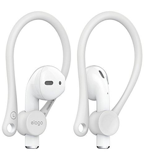 elago AirPods 耳挂 [白色] – 重量轻，非常适合户外活动，长-持久舒适，适用于 Apple AirPods 2 和 1
