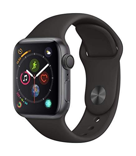 Apple Watch Series 4（GPS，40 毫米）- 深空灰色铝制表壳搭配黑色运动表带
