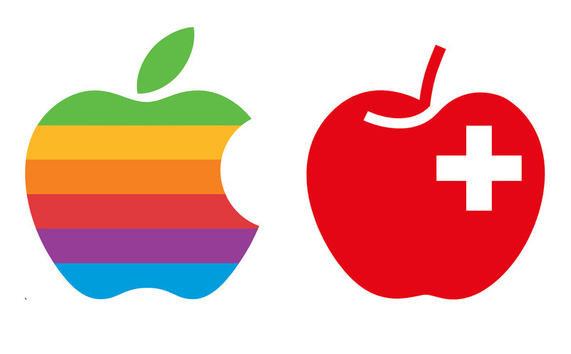 Apple 和 Fruit Union Suisse 徽标