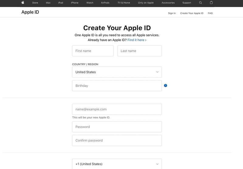 创建 Apple ID 添加详细信息