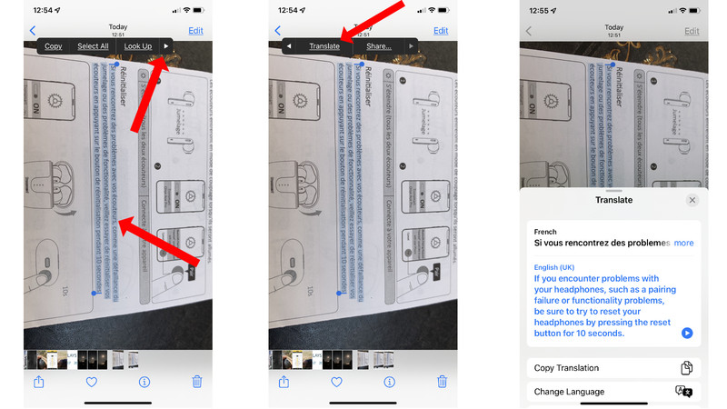 所需步骤在 iOS15 中使用实时文本翻译照片中的文本