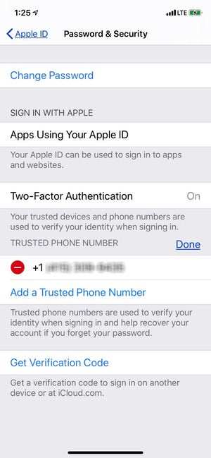  Apple ID 添加电话号码 ios13