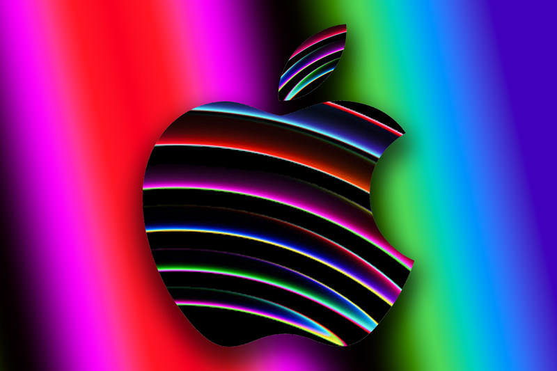 Apple 徽标，内含 WWDC 图像