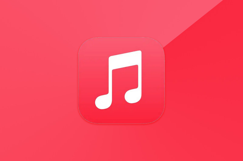 红色背景下的 Apple Music 徽标
