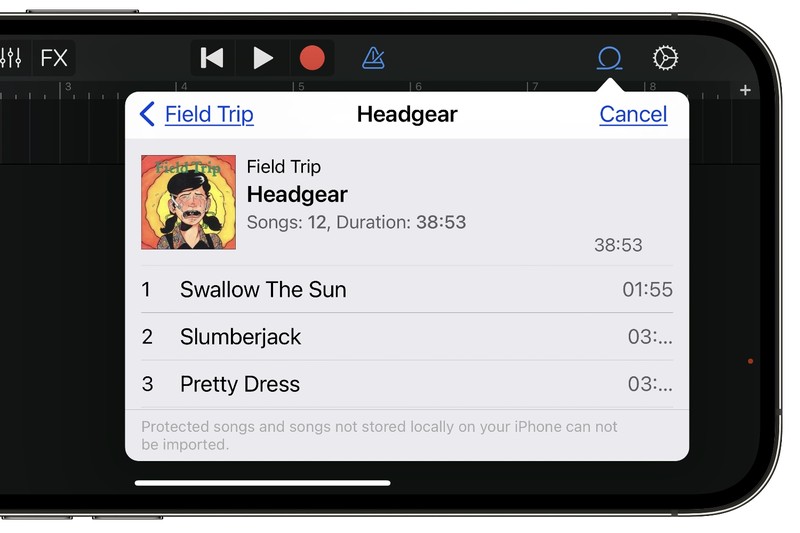 GarageBand iOS 歌曲导入