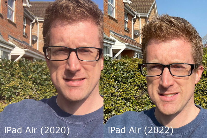 iPad Air (2020) 和 iPad Air (2022) 前置摄像头比较