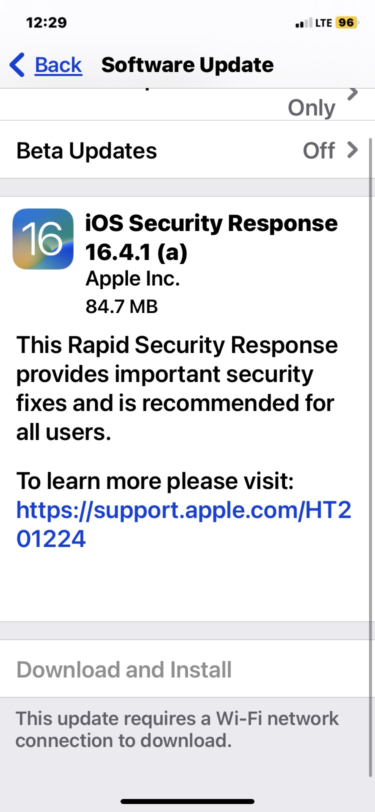 iOS 安全响应更新
