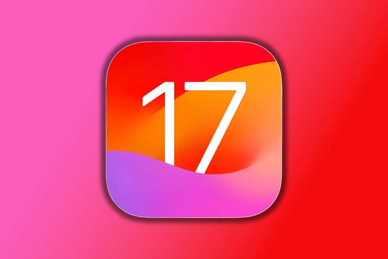 带彩色背景的 iOS 17 徽标