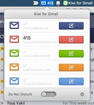  kiwi for gmail 2 菜单栏快捷方式