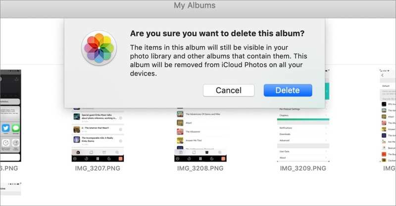 mac911 删除相册而不是照片警告