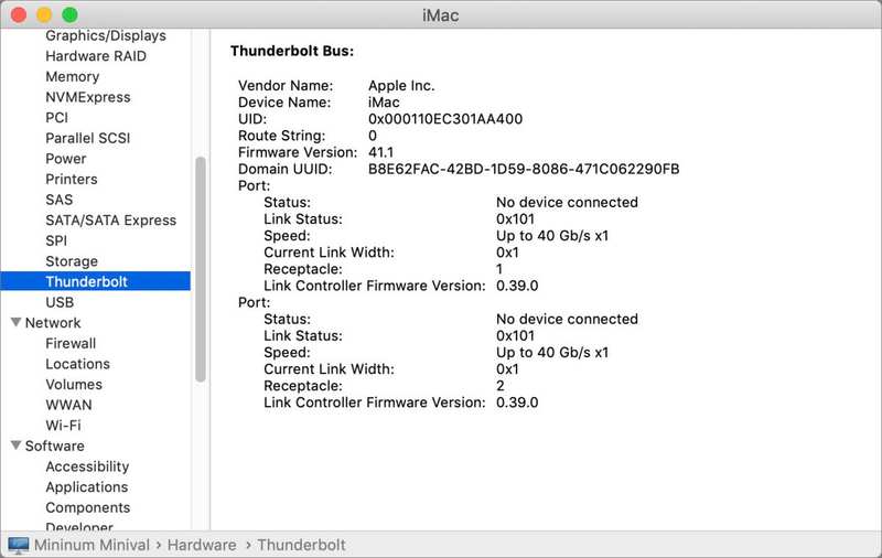 mac911系统信息thunderbolt