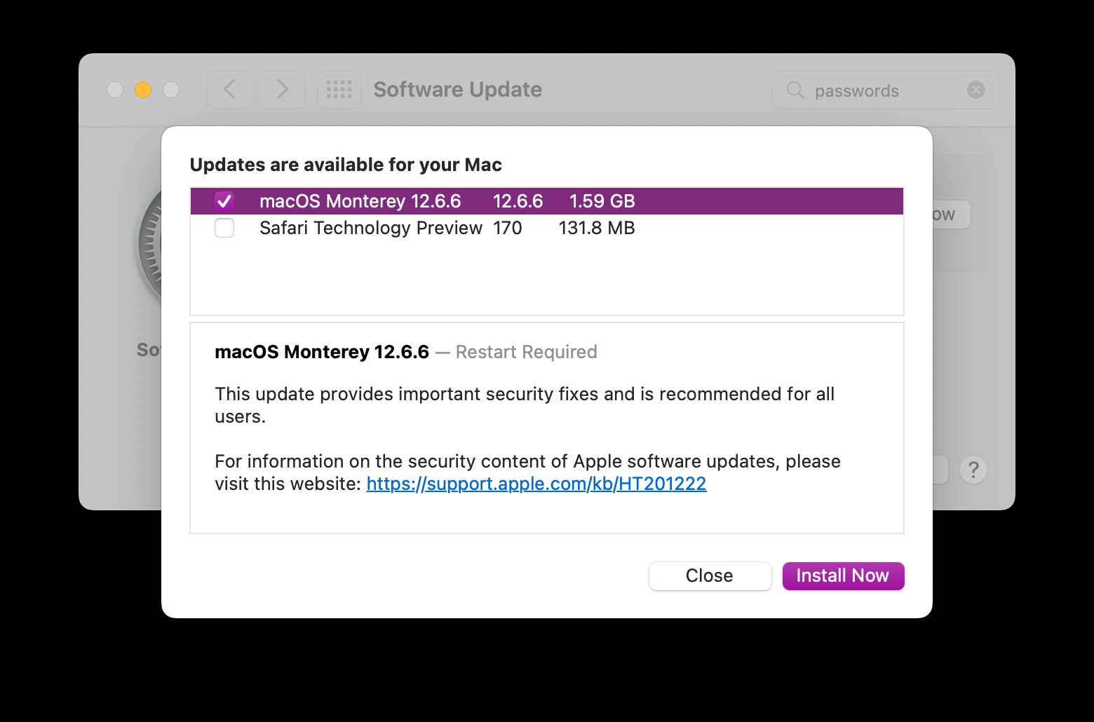 MacOS Monterey 12.6.6 更新