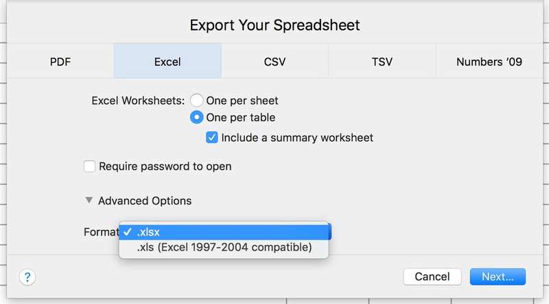 数字导出Excel设置